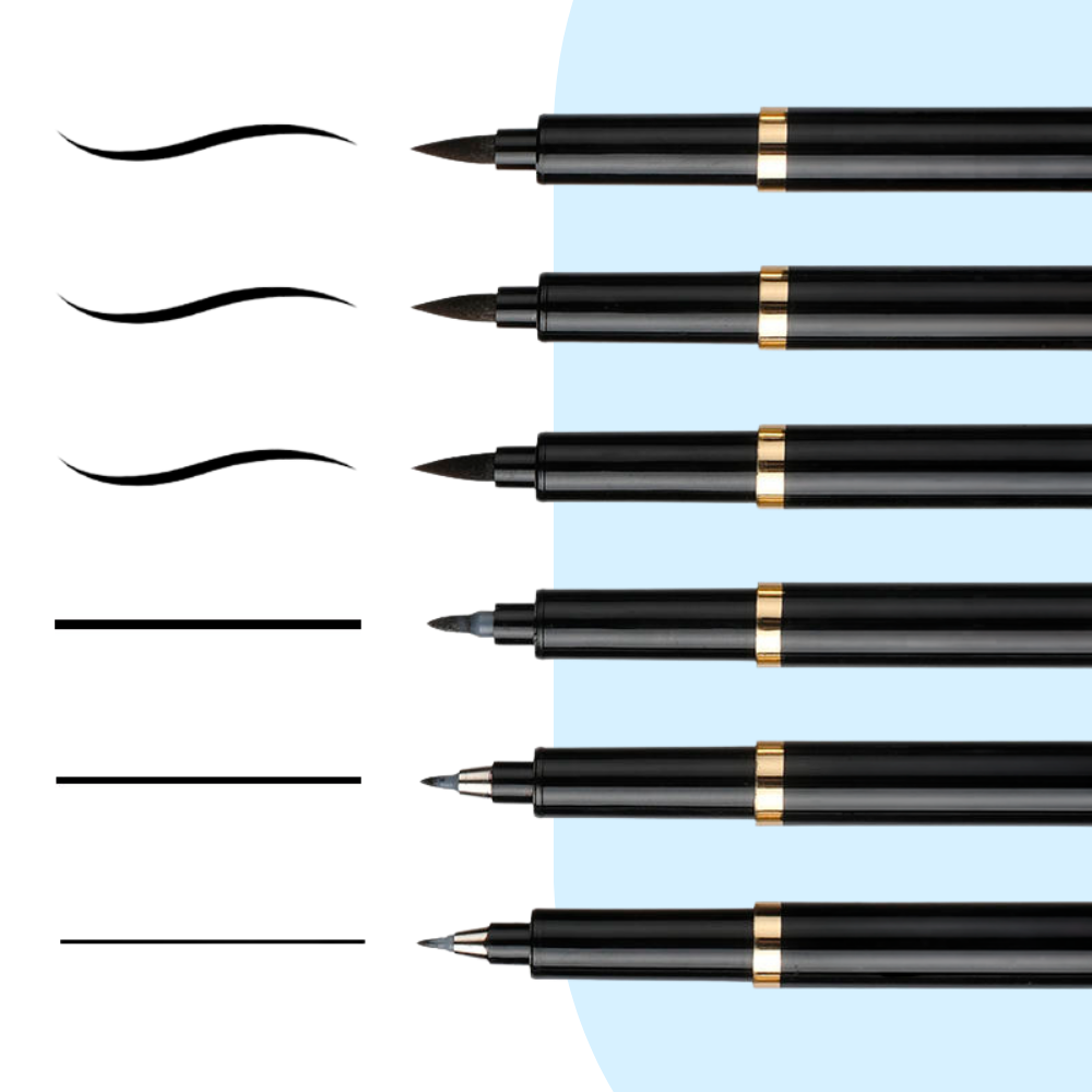 6 Feutres Noirs Multi-Pointes