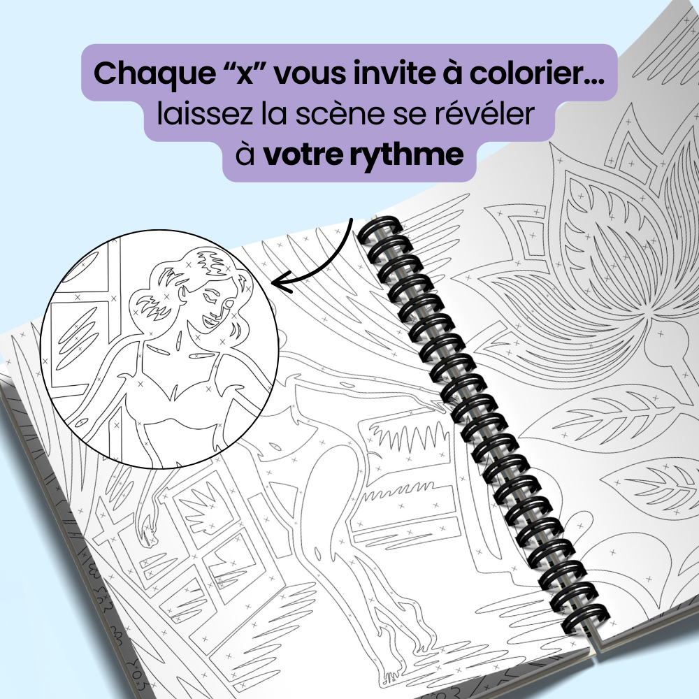 Livre de coloriage monochrome — retrouver le calme et la sérénité